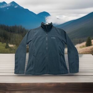 Columbia Interchange Womens M Fleece‎ Zip Up Jacket Blue/gray Zip Pockets Hike